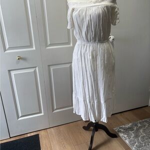 Old Navy White Off-Shoulder Midi Dress